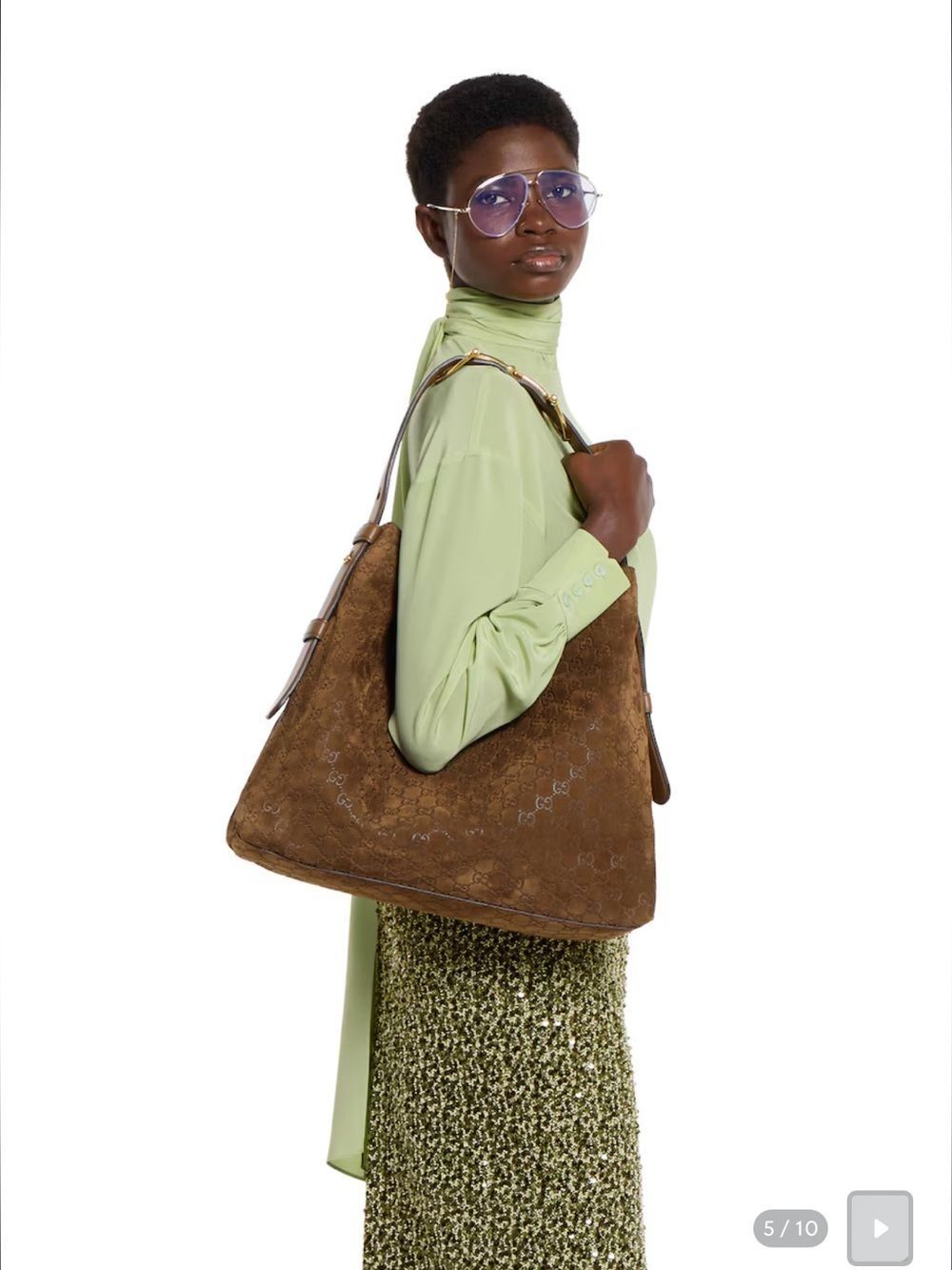 NEW Gucci Beatrix large tote bag Brown Suede